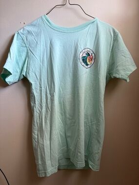 Mint Green Graphic Pocket Tee with Circular Crest